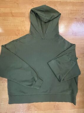 Women’s AllSaints Olive Green Hoodie Sweatshirt - Minimal Embossed Logo